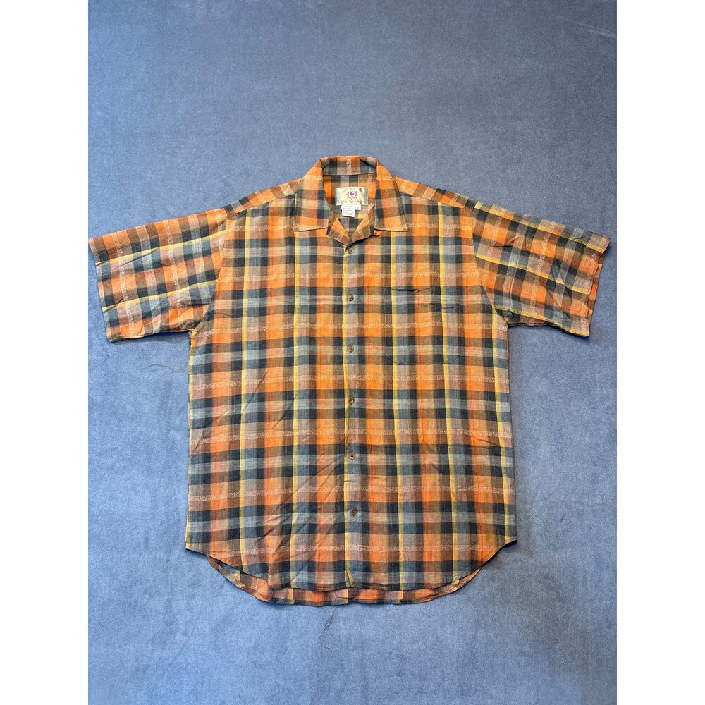 The Territory Ahead Brand Orange Button Up Short Sleeve Shirt- Men’s Size Med